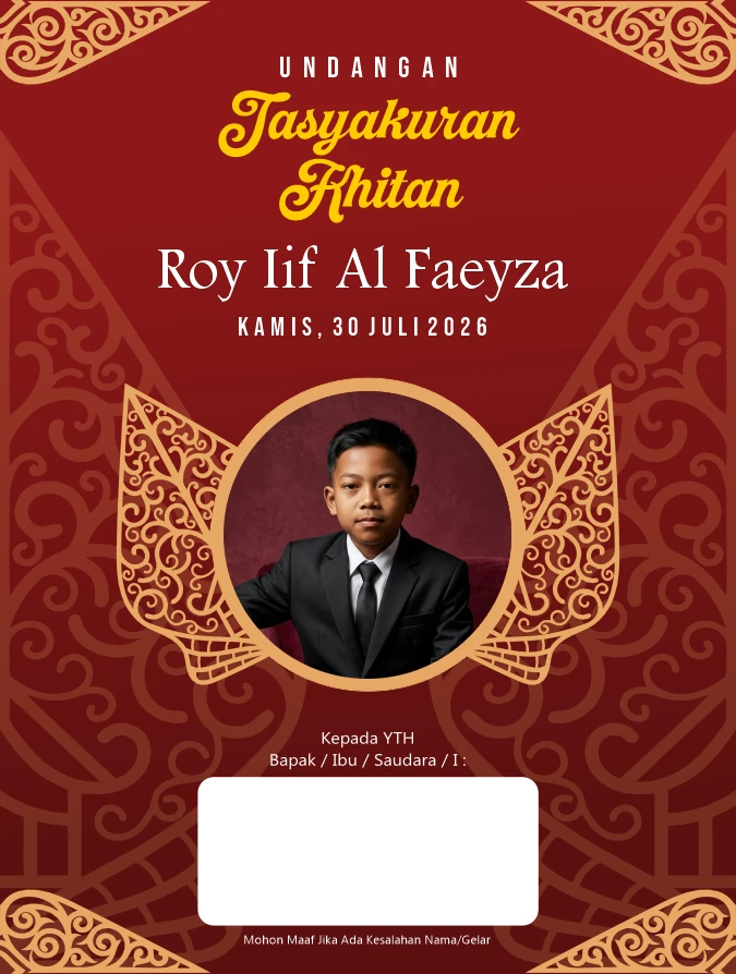 Undangan Khitanan - Sunat Rasul