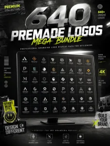 640 Premade Logo Mockups Mega Bundle