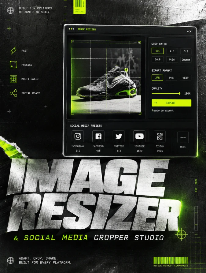 Image Resizer & Social Media Cropper Studio
