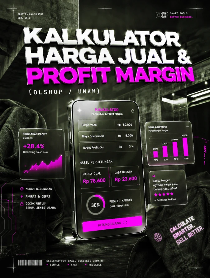 Kalkulator Harga Jual & Profit Margin (Olshop / UMKM)