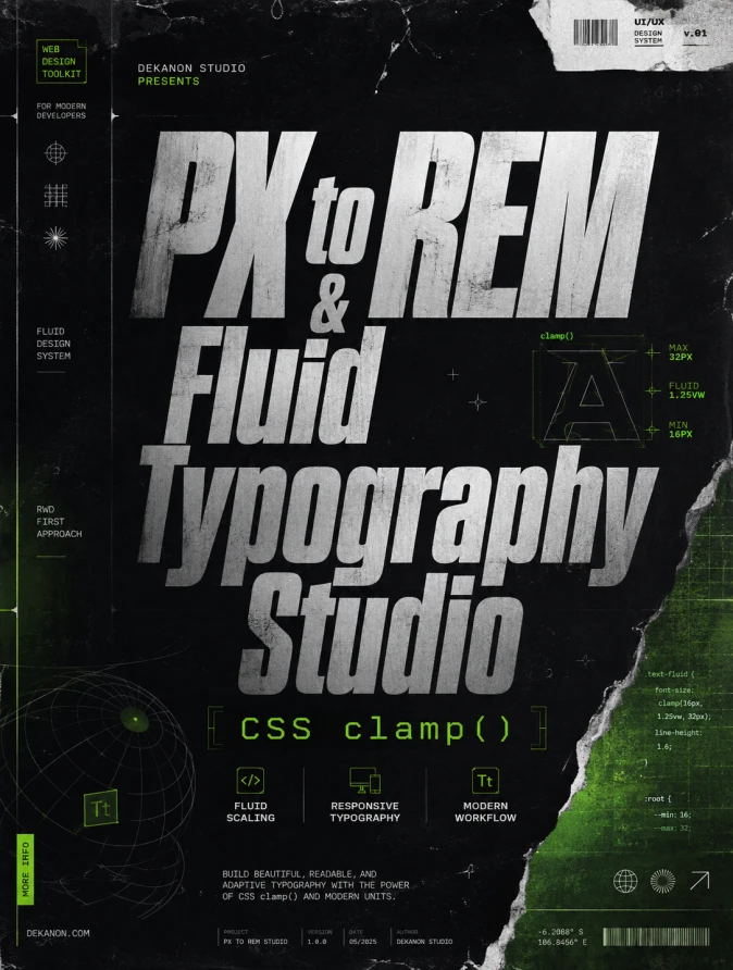 PX to REM & Fluid Typography Studio