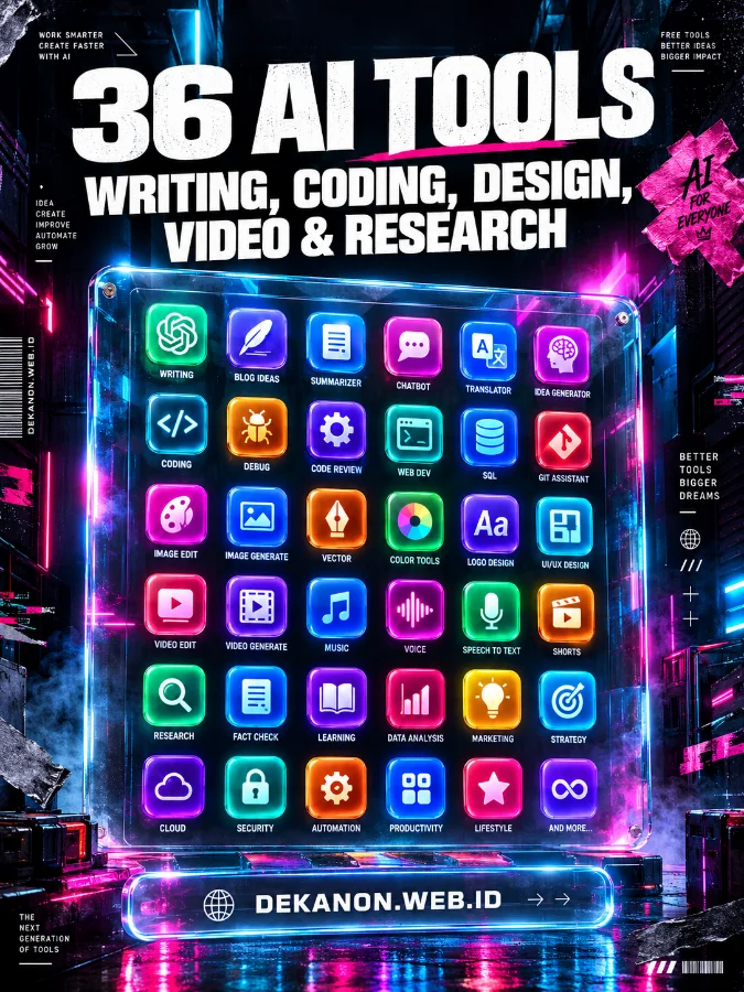 36 AI Tools Terbaik Writing, Coding, Design, Video & Research