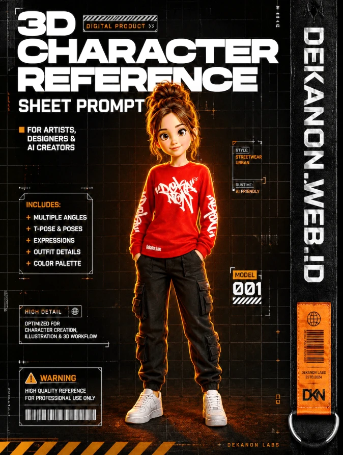 3D Character Reference Sheet Prompt