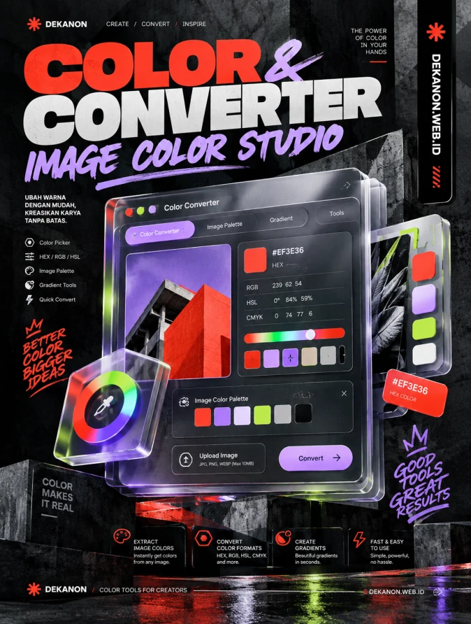 Color Converter & Image Color Studio — HEX, RGB, CMYK & Image Filters