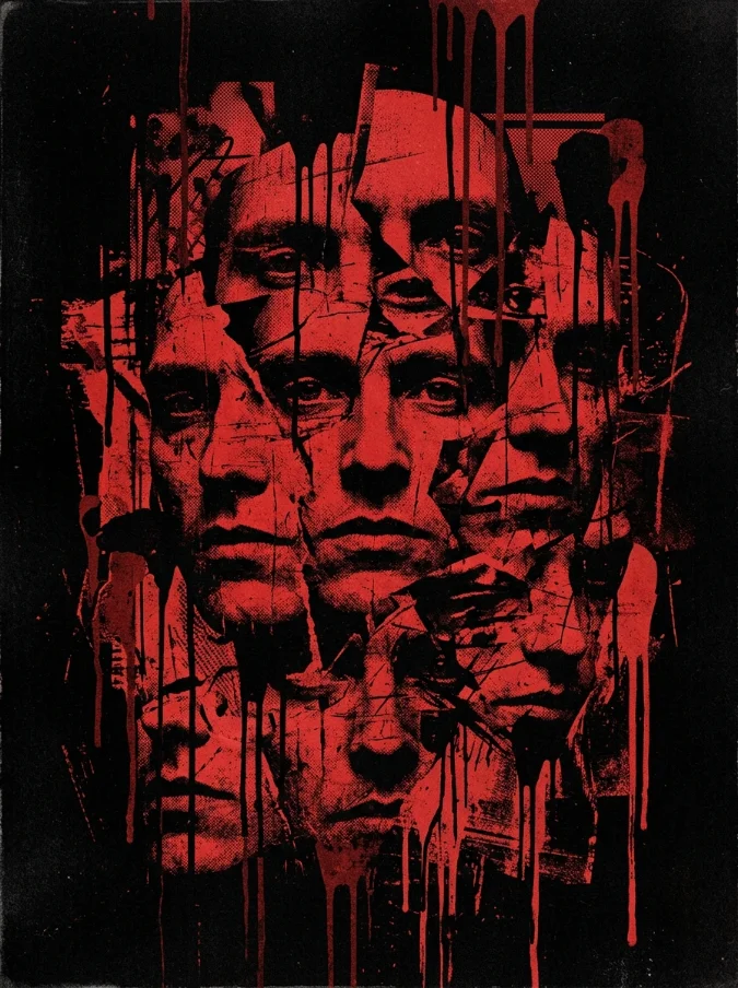 Multiple overlapping human faces