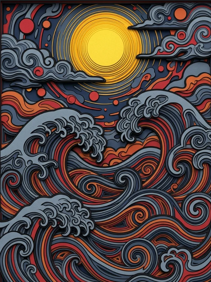 Abstract stylized clouds