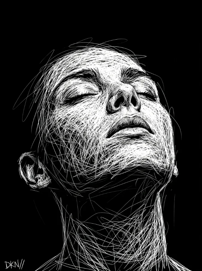 face tilted upward
