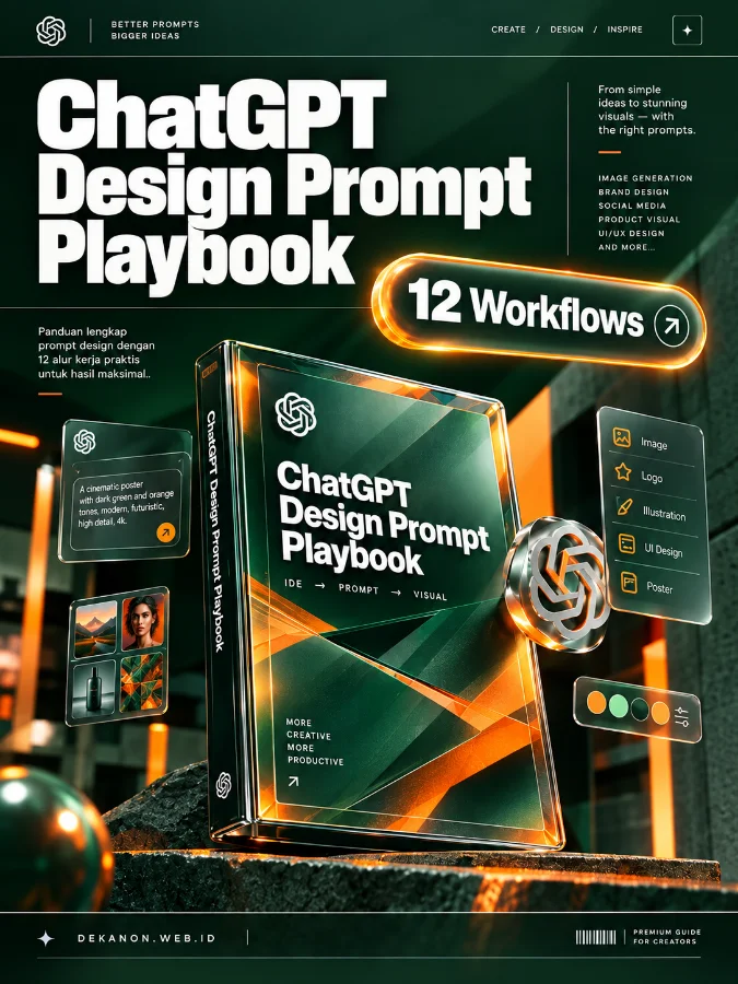 12 ChatGPT Design Prompt Playbook Poster, Carousel, Thumbnail, Branding & Iklan