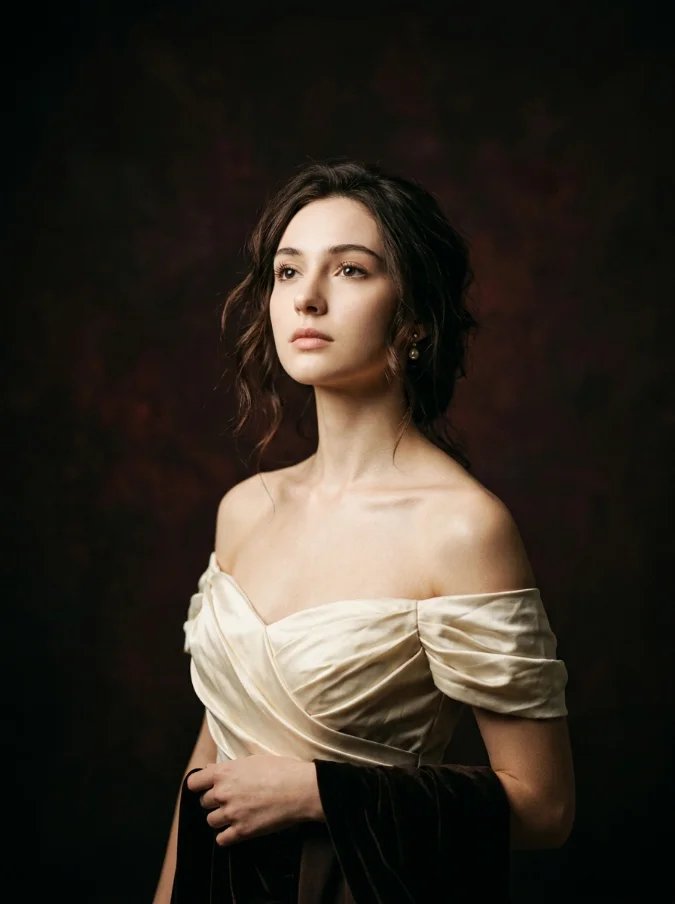 Elegansi Gaun Krem