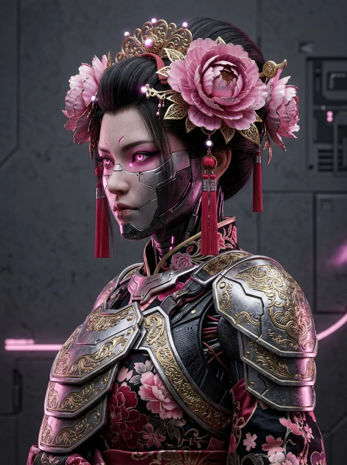 Geisha Cybernetic Futuristik